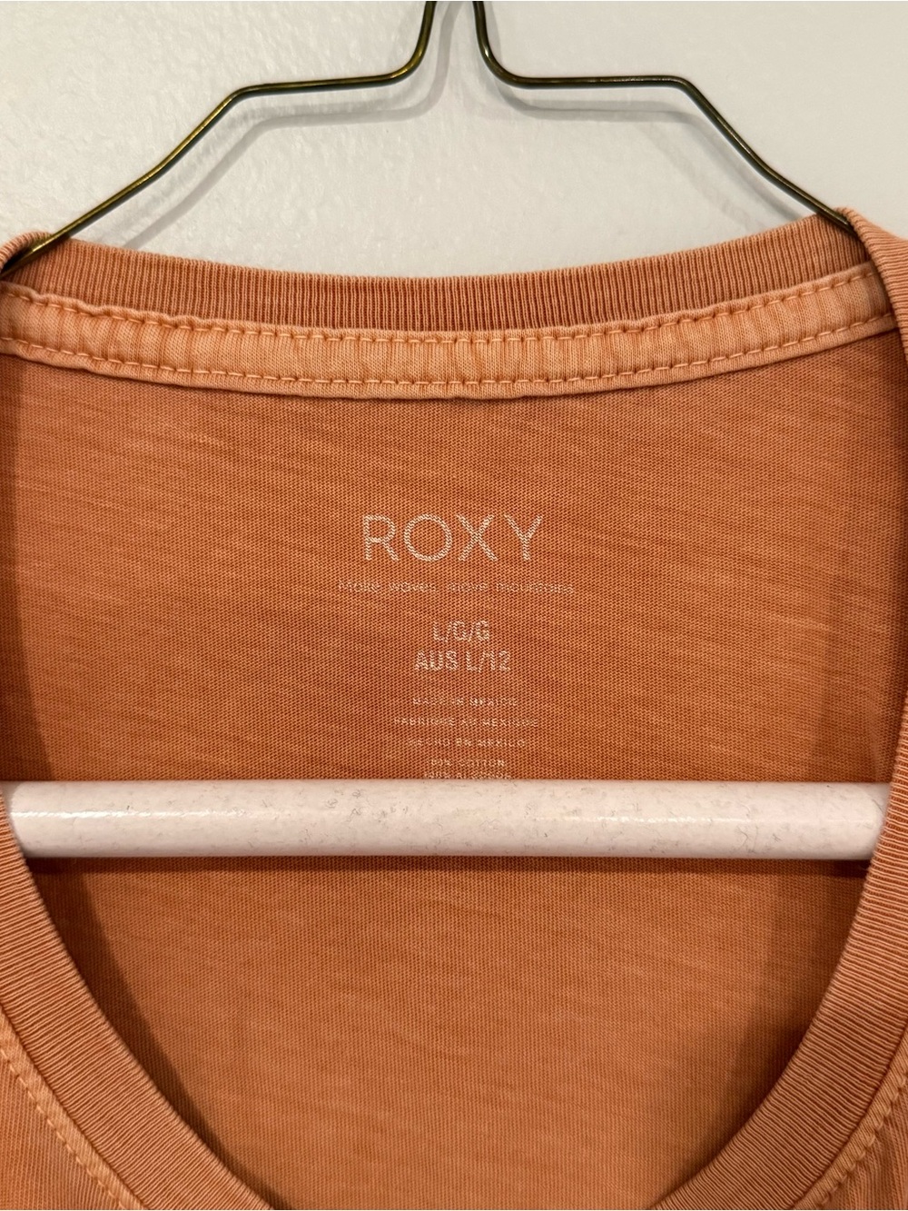 Roxy Washed Orange Short Sleeve Logo Tee - Picture 5 of 5